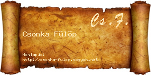 Csonka Fülöp névjegykártya
